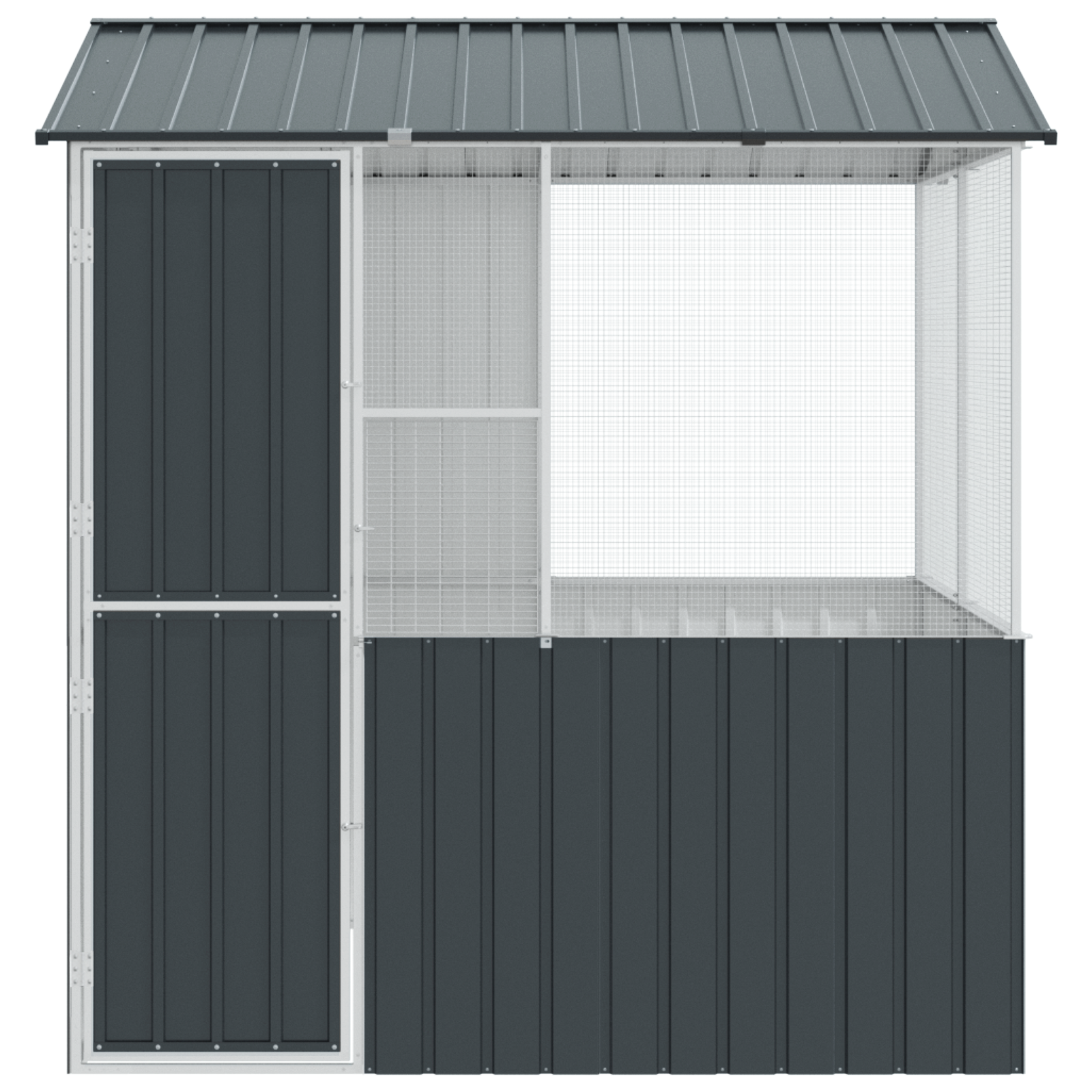 gabbia per uccelli  antracite 215x78x200 cm acciaio zincato