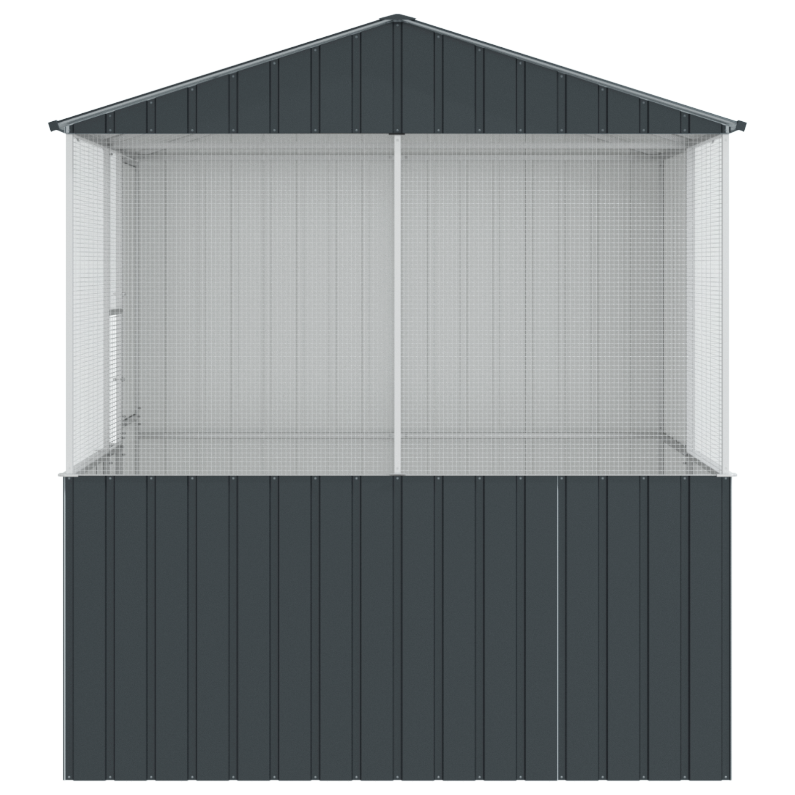 gabbia per uccelli  antracite 215x78x200 cm acciaio zincato