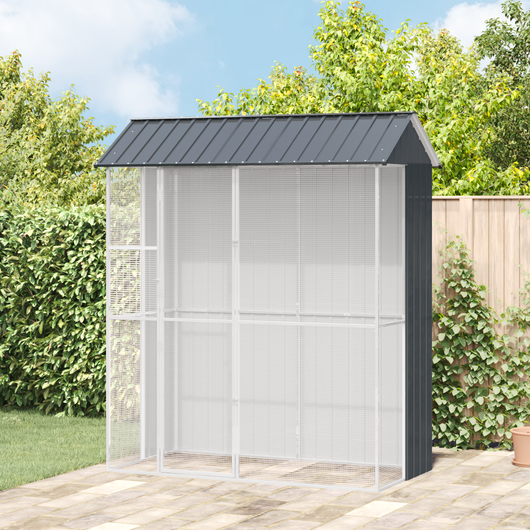 Voliera per Uccelli  Antracite 215x110x247 cm in Acciaio