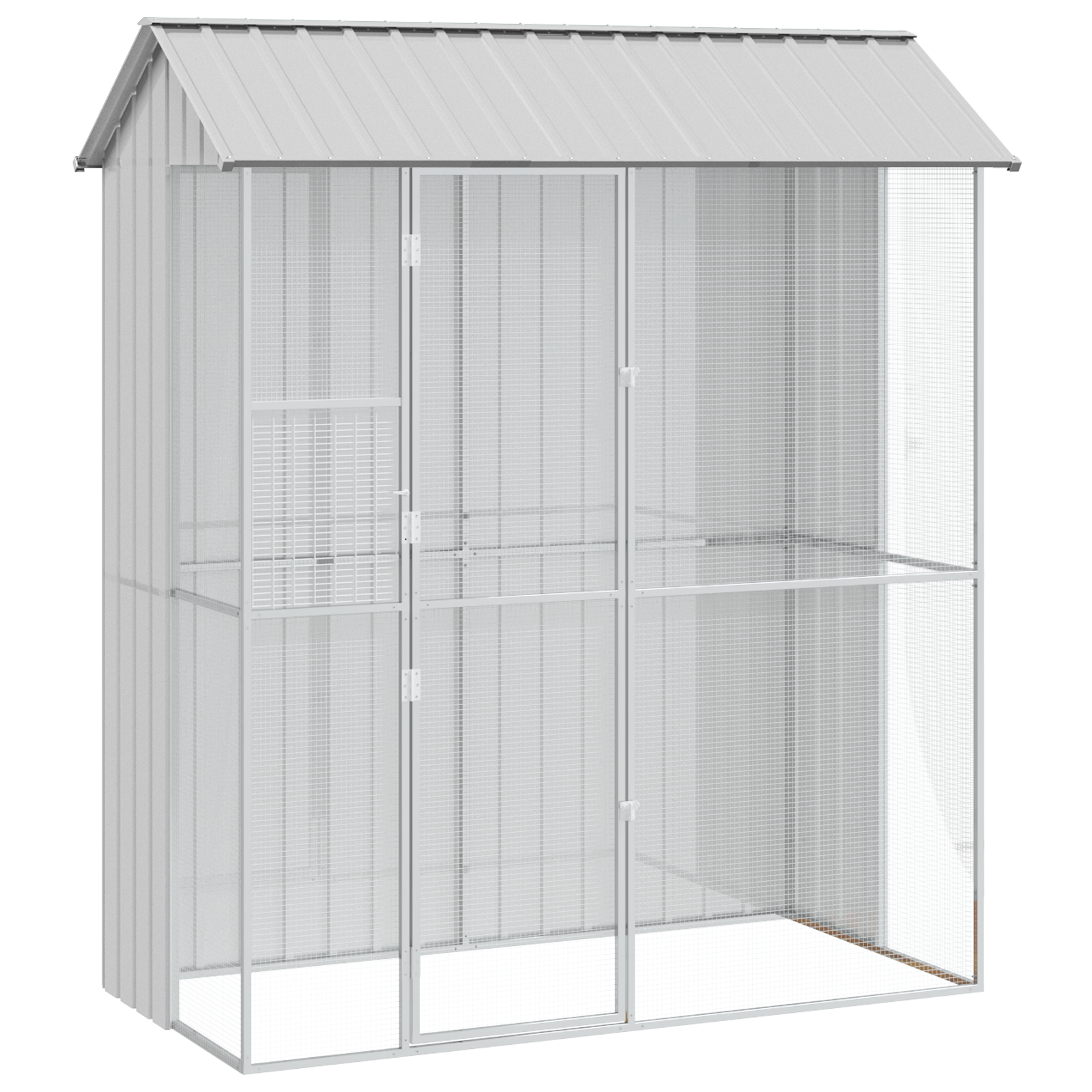 Aviario per Uccelli  Grigio 215x110x247 cm Acciaio