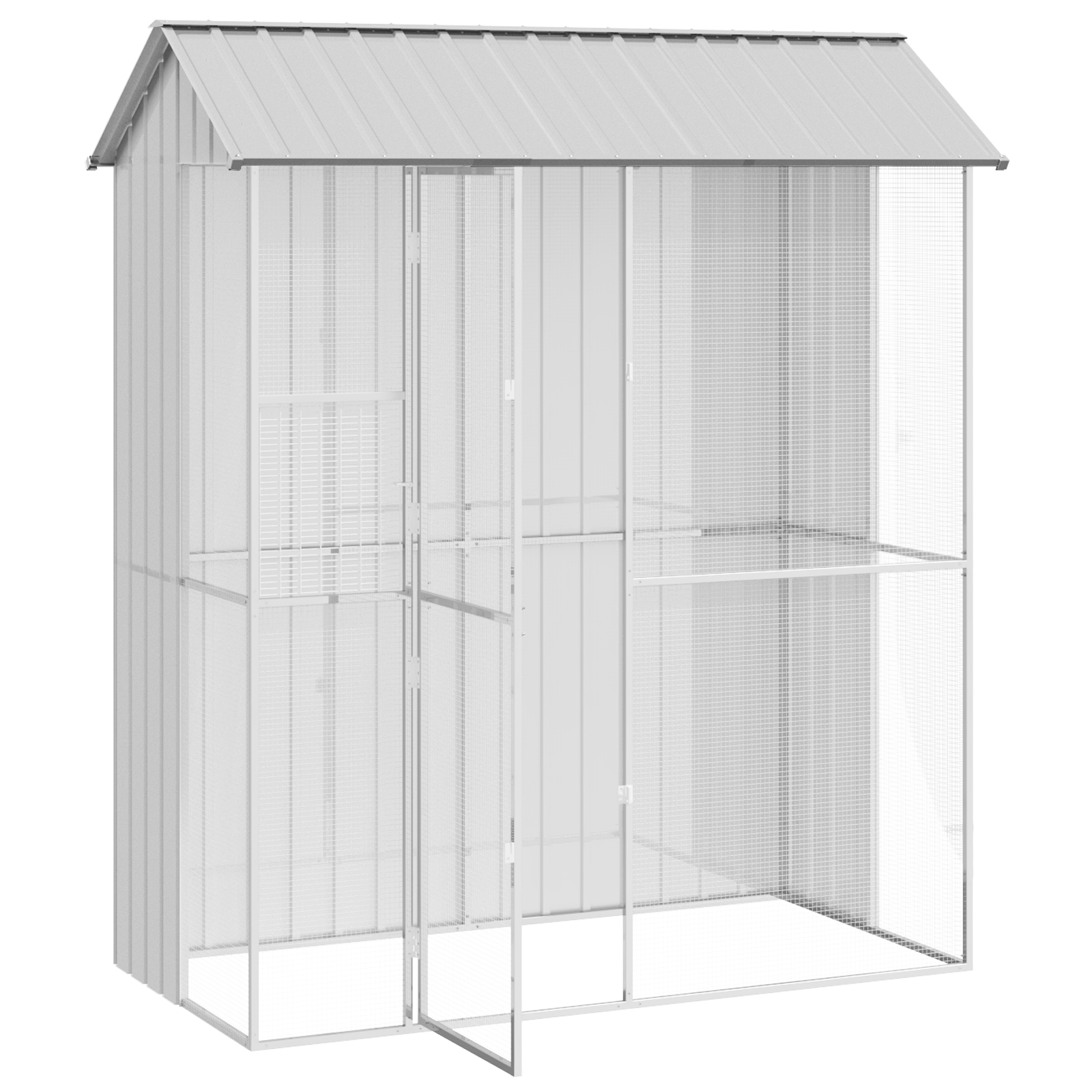 Aviario per Uccelli  Grigio 215x110x247 cm Acciaio