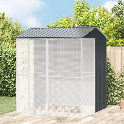 Gabbia per Uccelli Antracite 215x210x247 cm in Acciaio