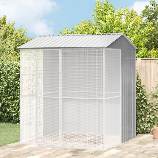 Aviario per Uccelli  Grigio 215x210x247 cm Acciaio