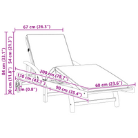 Lettini prendisole 2 pcs con cuscini e ruote Rosso Legno massello di Acacia