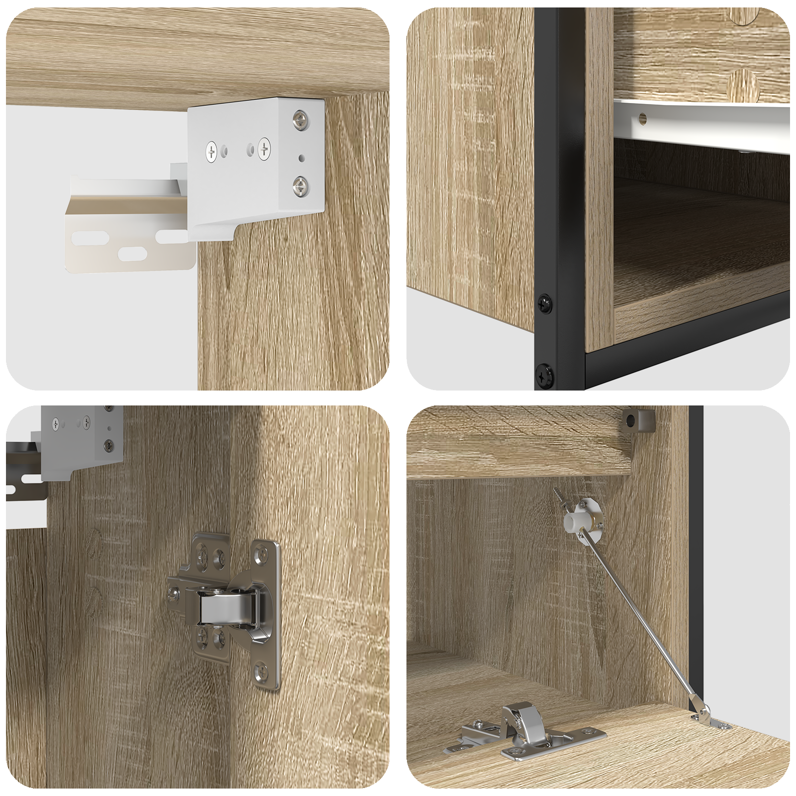 Set di mobili da bagno 5 pezzi in legno ingegnerizzato rovere Sonoma