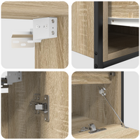 Set di mobili da bagno 5 pezzi in legno ingegnerizzato rovere Sonoma