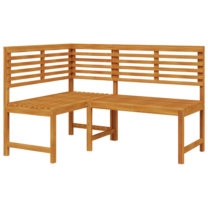 Set Panchina da Giardino in 3 Pezzi in Legno Massello di Acacia
