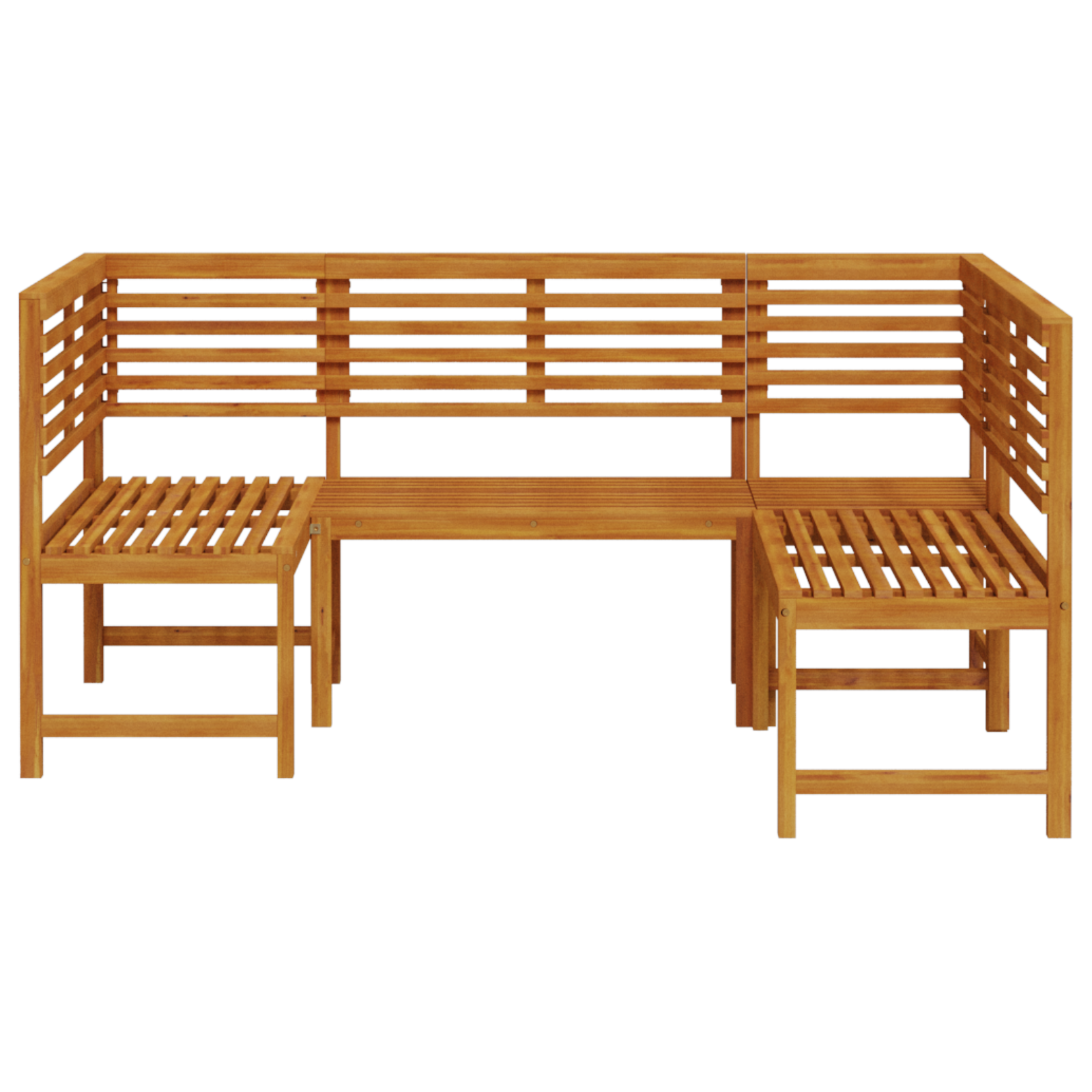 Set Panchina da Giardino in 3 Pezzi in Legno Massello di Acacia