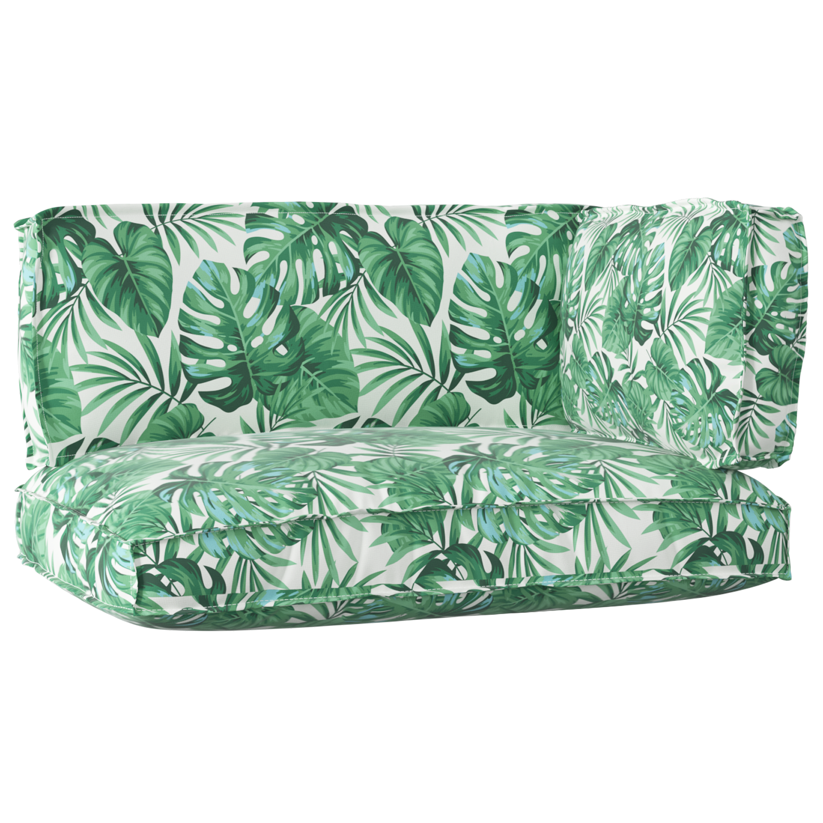 Set di Cuscini per Palette a 3 Pezzi con Motivo Foglia in Tessuto Oxford