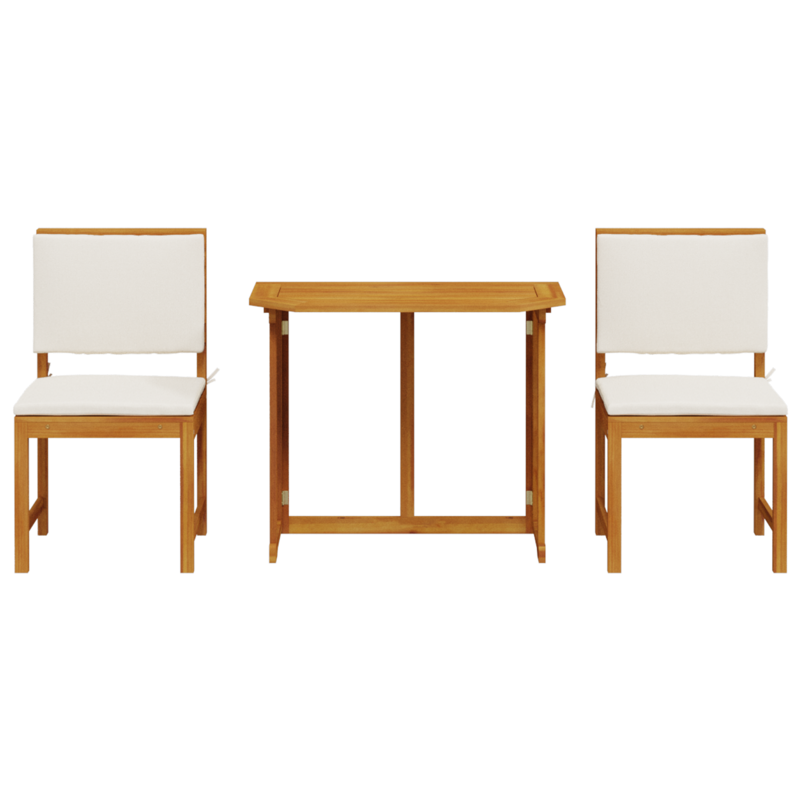 Set Bistro Giardino 3 Pezzi con Cuscini in Legno Massello di Acacia