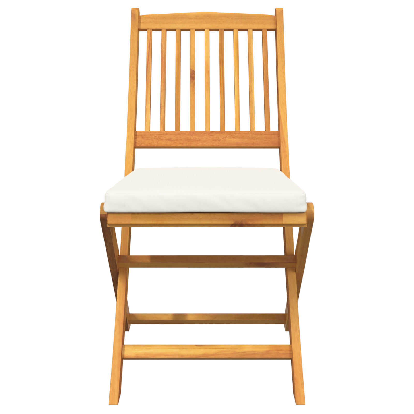 Sdraio da giardino pieghevoli con cuscino bianco 6pz in legno massello di acacia