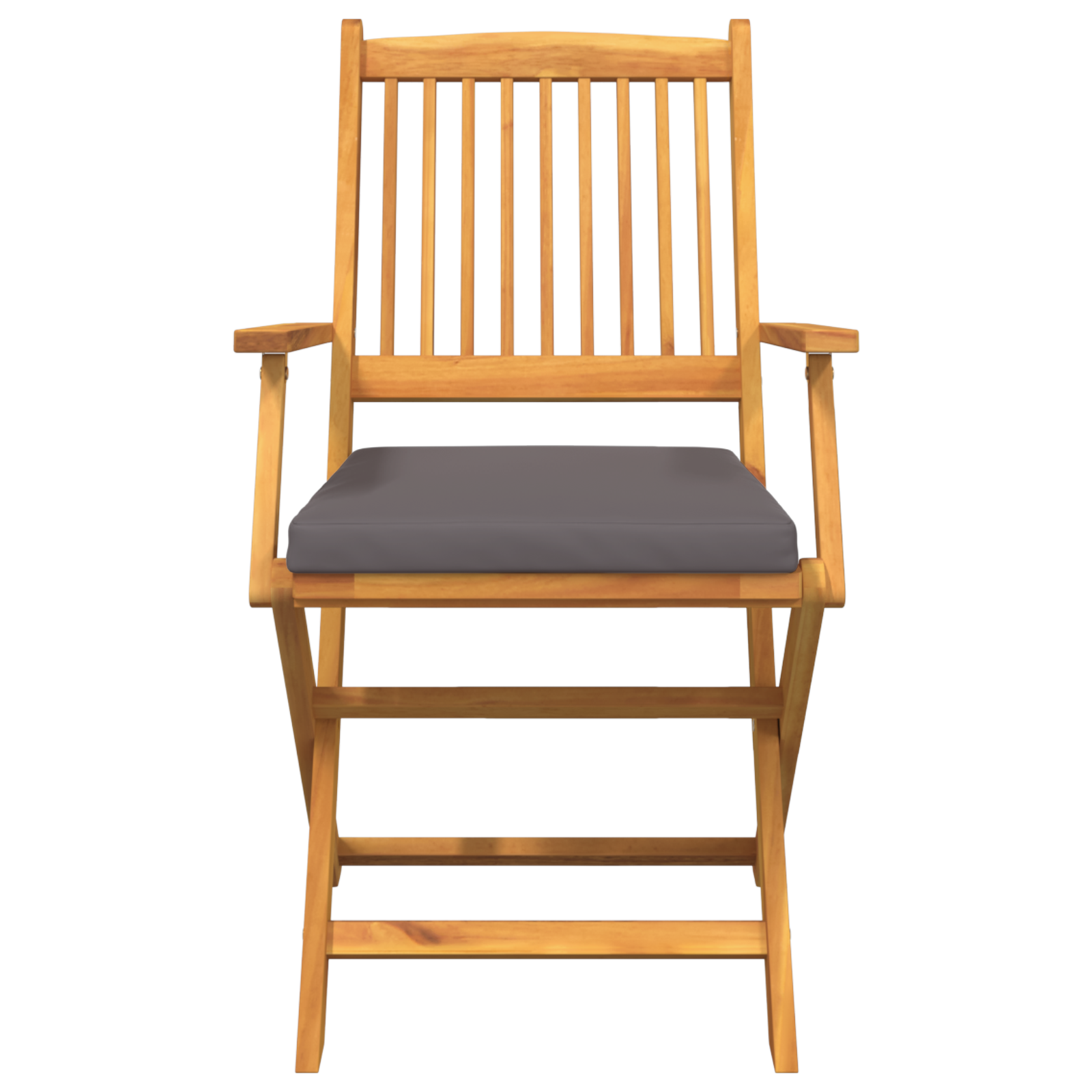 Sedia da Giardino Pieghevole  con Cuscino Grigio 6pz in Legno Massello di Acacia