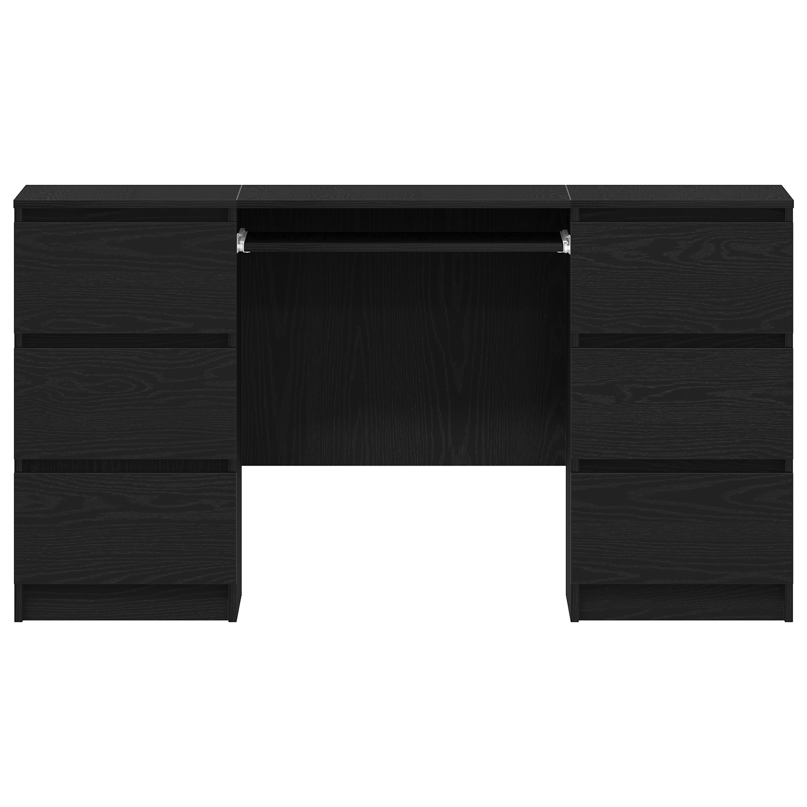 Scrivanie 2 pezzi in rovere nero 140x50x76 cm in legno ingegnerizzato