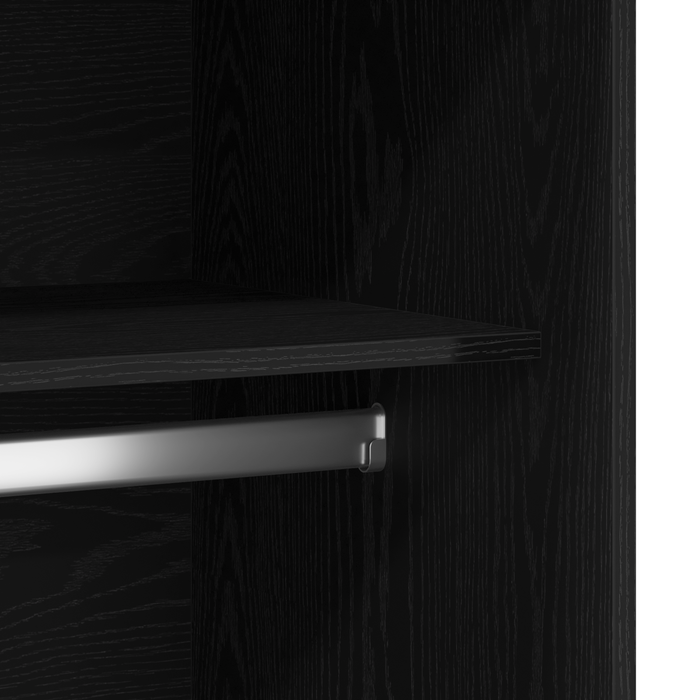 Armadio  Nero Rovere 100x50x200 cm in legno ingegnerizzato