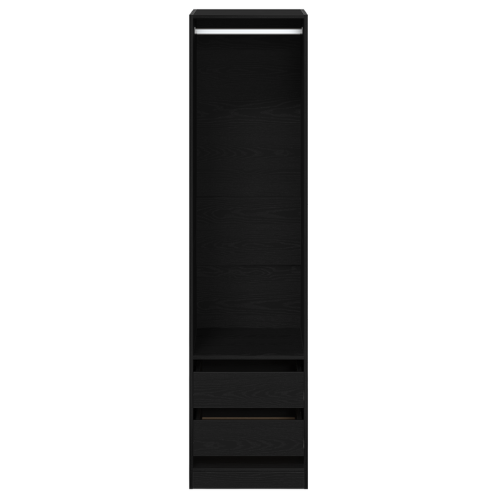 Armadio  Nero Rovere 50x50x200 cm in Legno Ingegnerizzato
