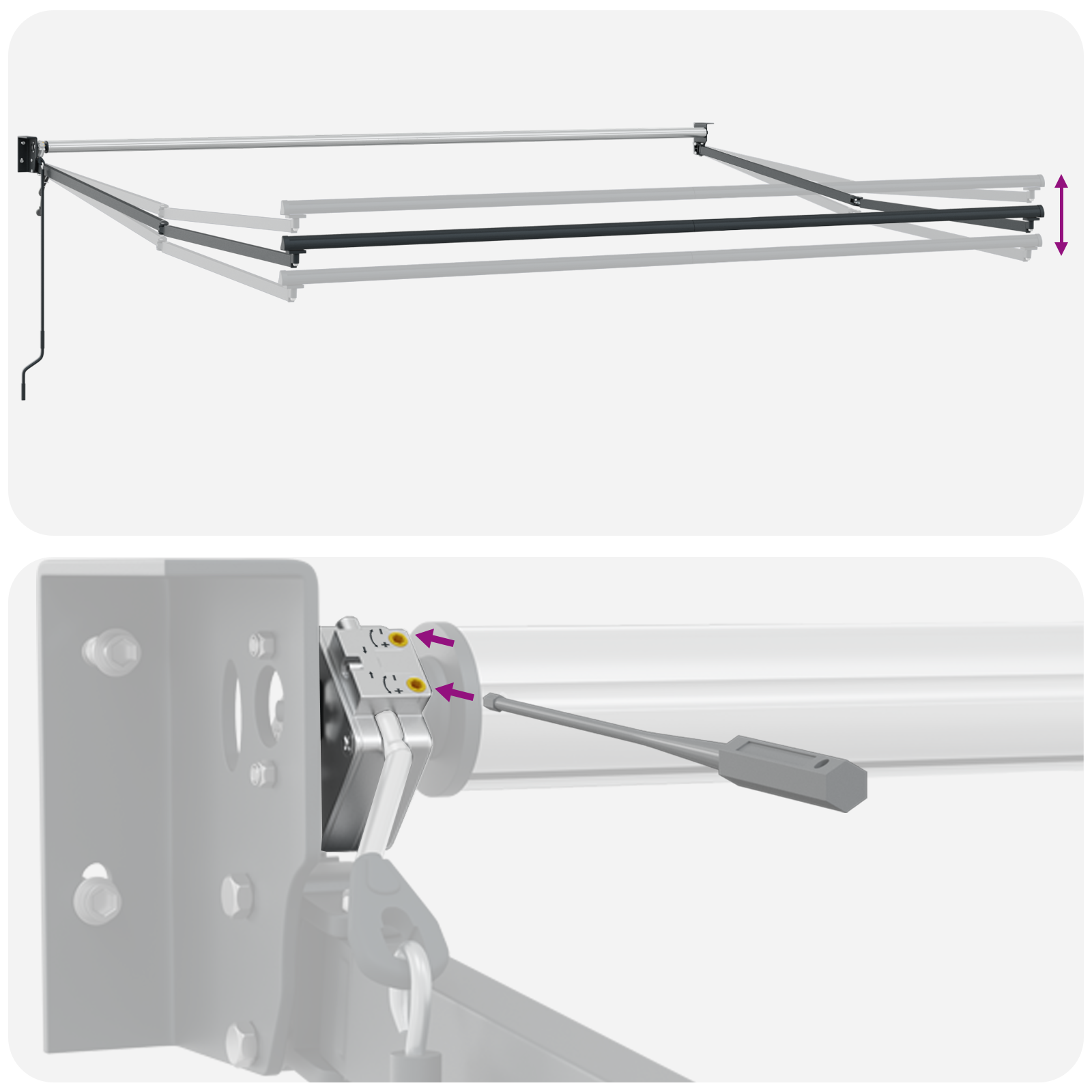 Ombrellone Retrattile Multicolore Strisce 350x250 cm