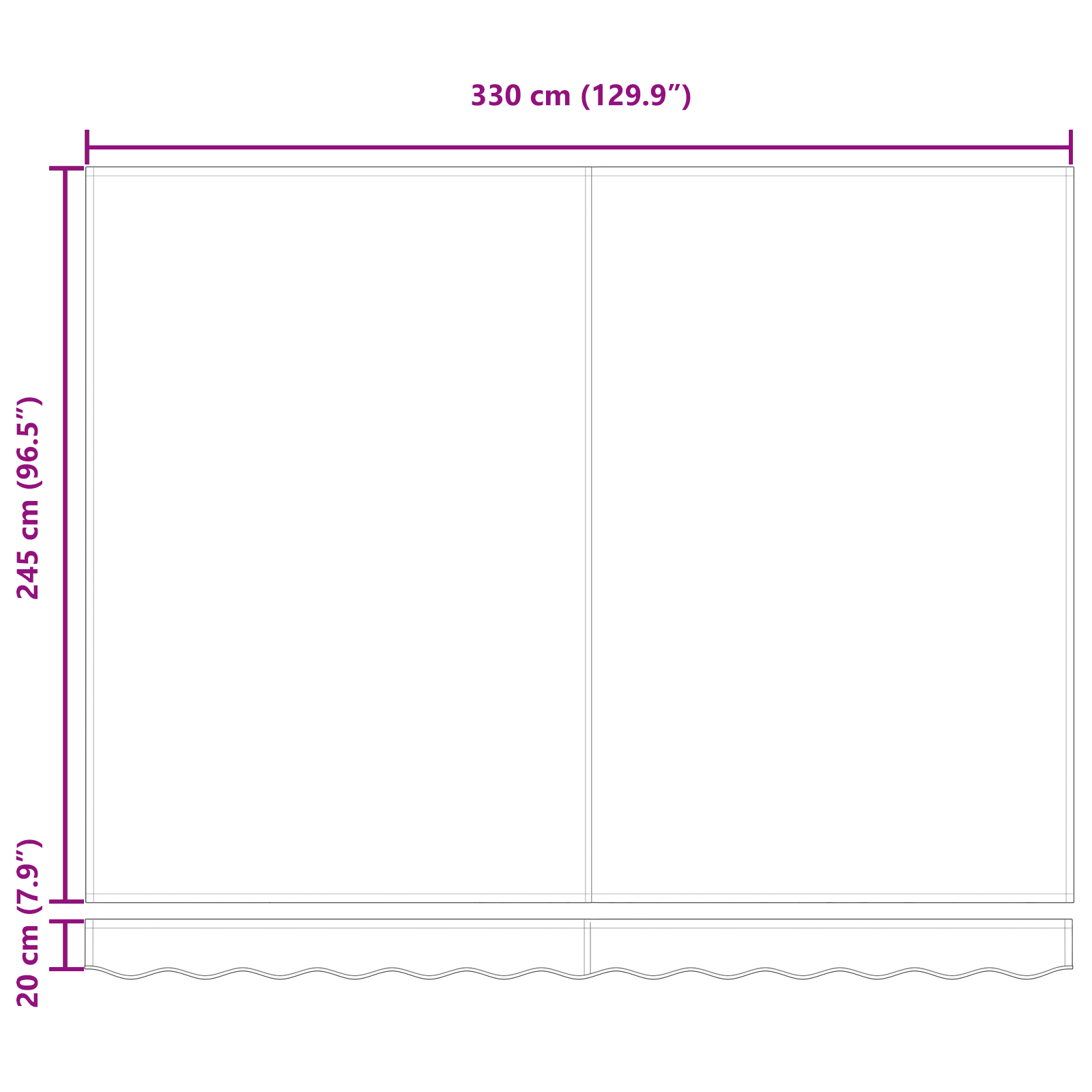 Tenda Retrattile Manuale  Beige 350x250 cm