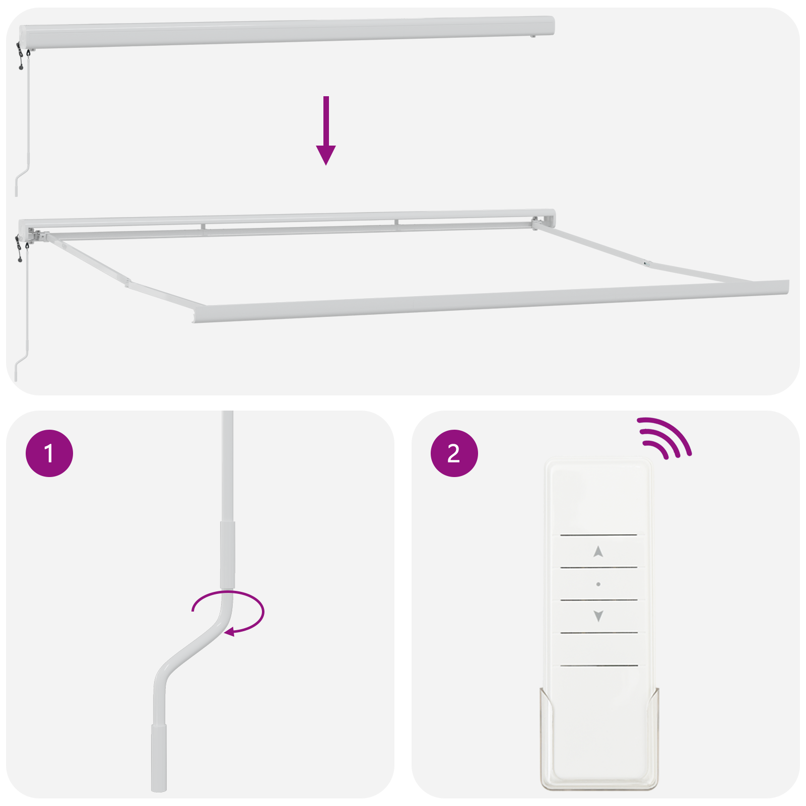 Ombrellone Retrattile Automatico  Grigio Chiaro 400x300 cm