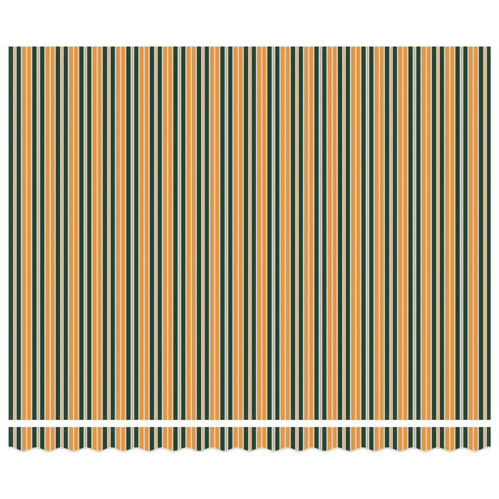 Ombrellone Retrattile Manuale Verde e Giallo 400x300 cm