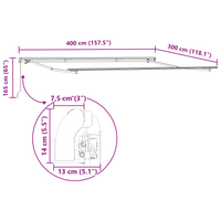 Ombrellone Retrattile Manuale Verde e Giallo 400x300 cm