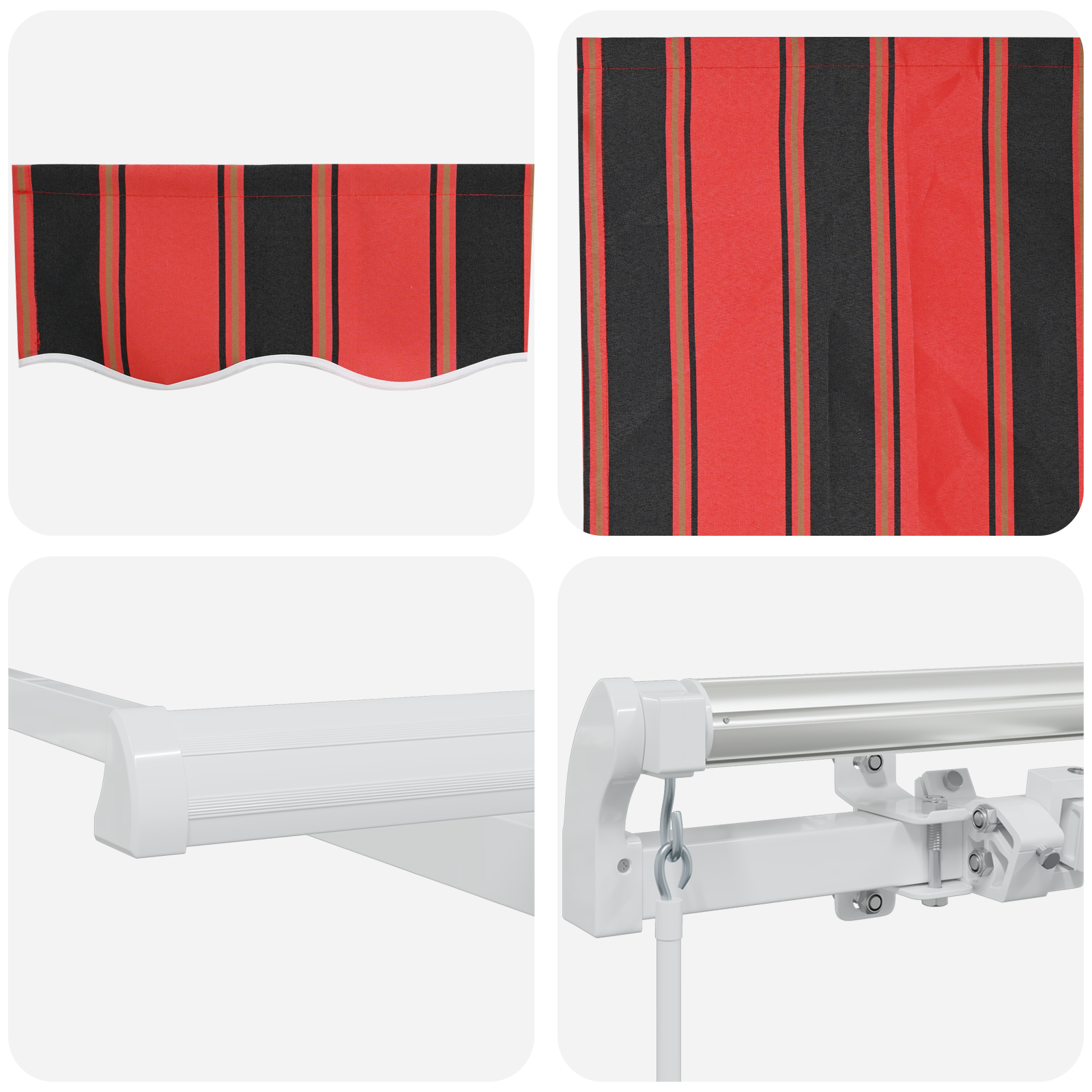 Ombrello Retrattile Arancione e Marrone 450x350 cm