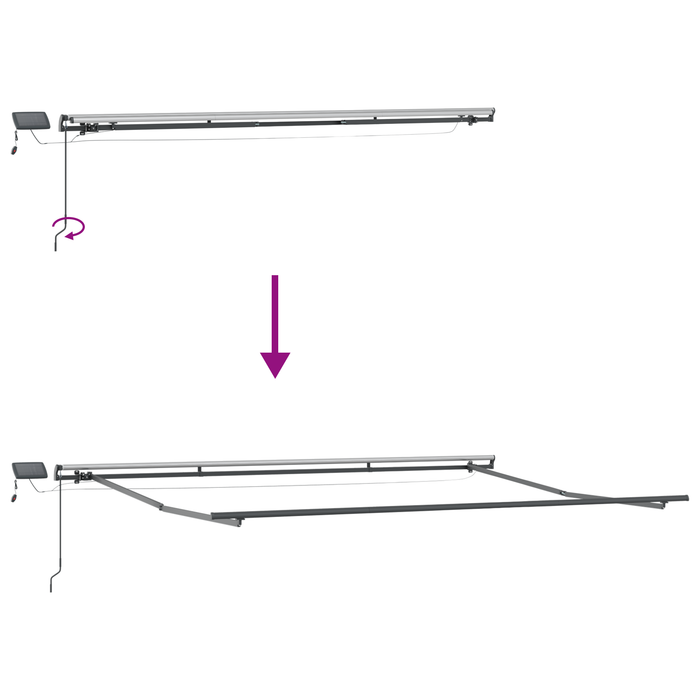 Tenda Manuale Retrattile  con LED Beige 500x300 cm