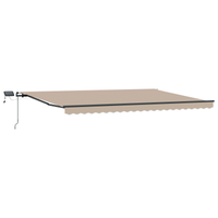 Tenda Manuale Retrattile  con LED Beige 500x300 cm