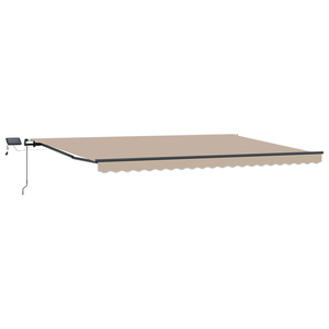 Tenda Manuale Retrattile  con LED Beige 500x300 cm