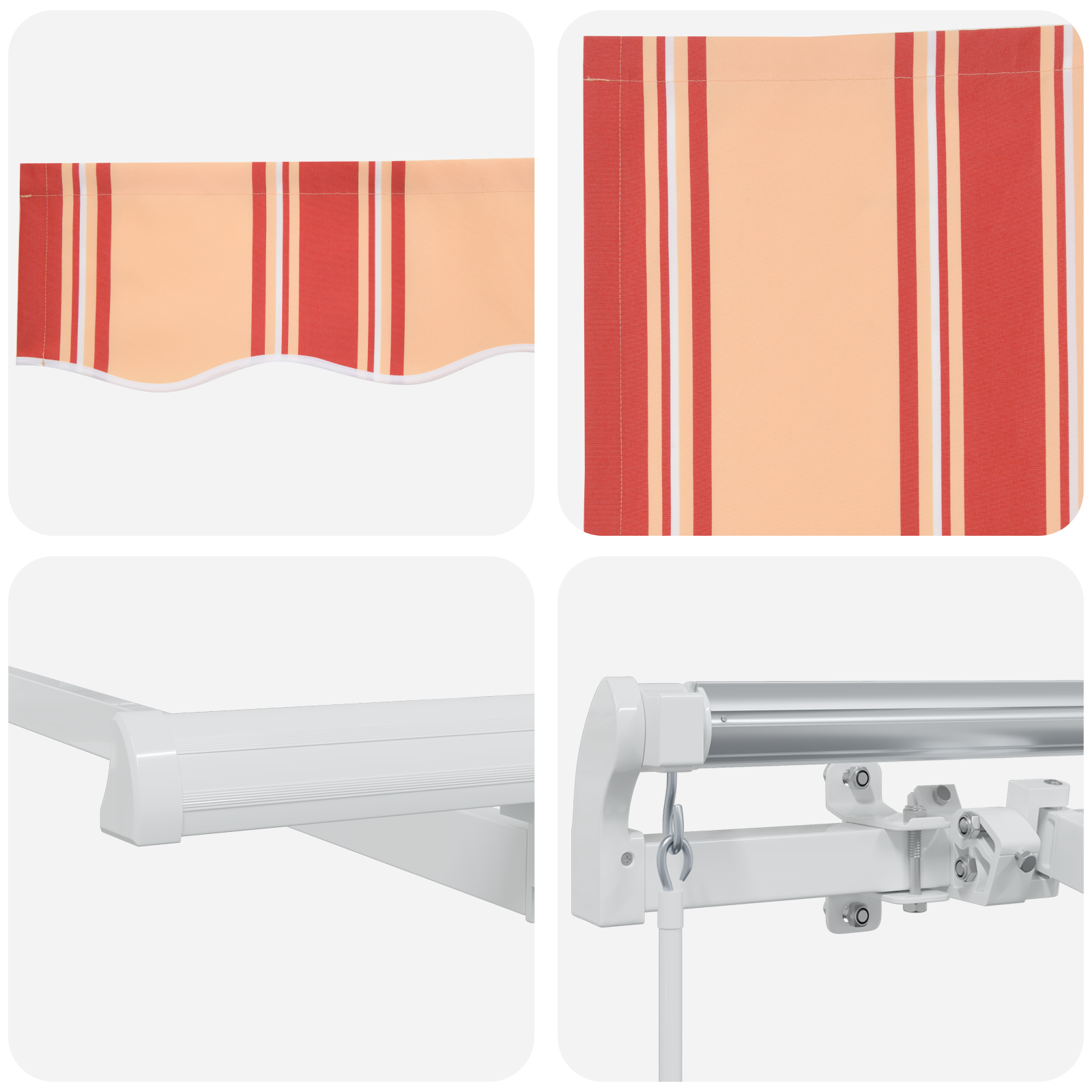 Tenda Retrattile Manuale in Giallo e Arancione 500x350 cm