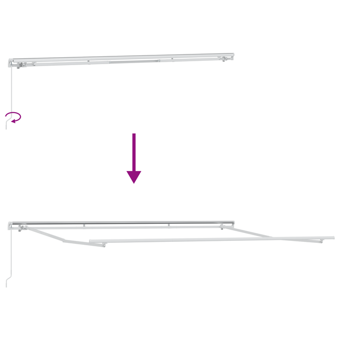 Tenda Retrattile Manuale in Giallo e Arancione 500x350 cm