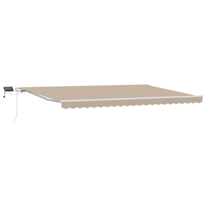 Tenda Retrattile Manuale con LED Beige 500x350 cm