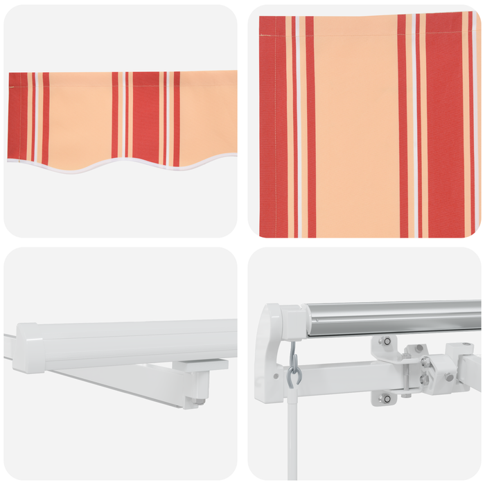 Ombrello retrattile manuale con LED giallo e arancione 600x300 cm