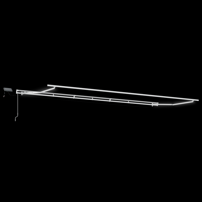 Ombrello retrattile manuale con LED giallo e arancione 600x300 cm