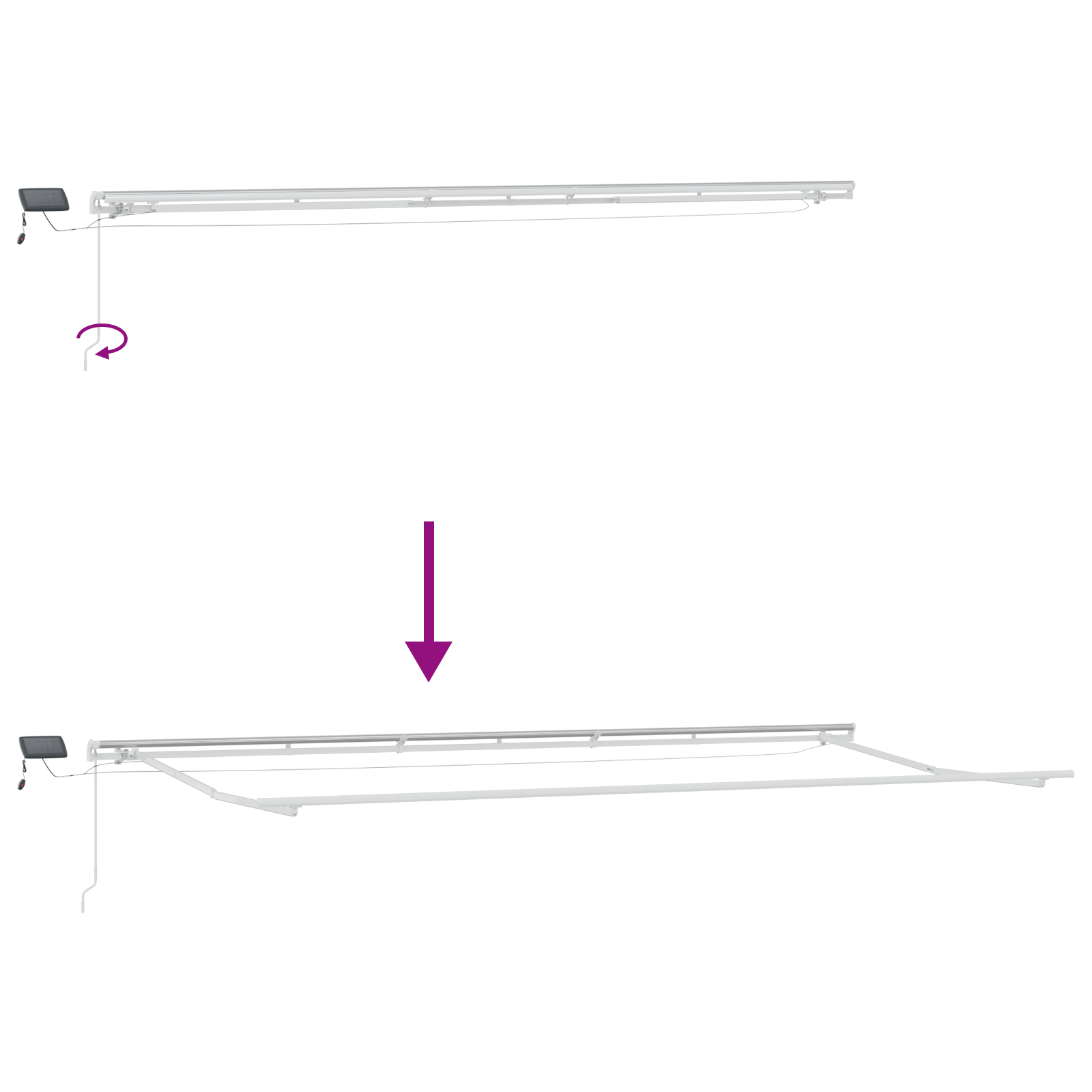 Tenda Retrattile Manuale con LED Beige 600x350 cm