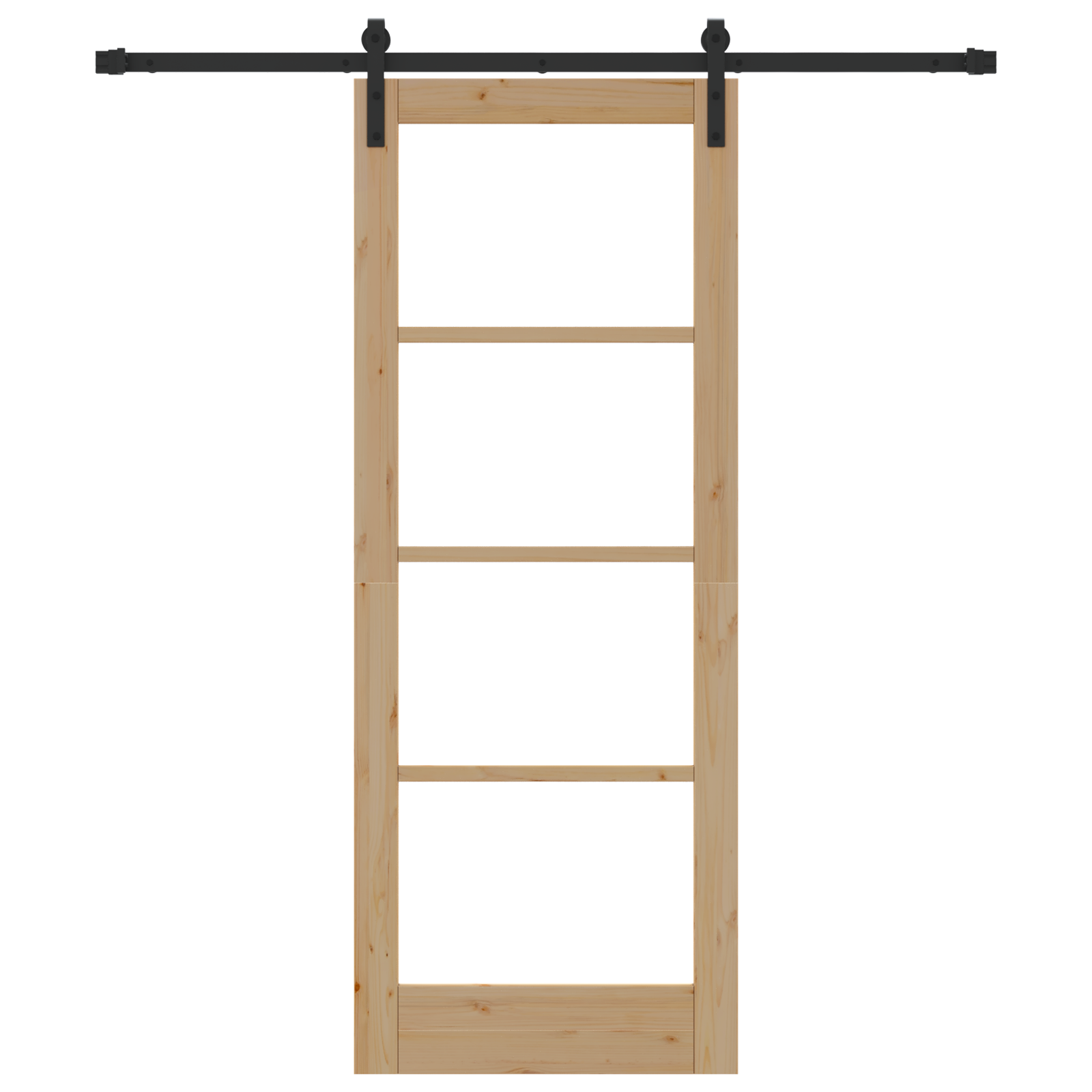 Porta scorrevole  con set di ferramenta 'ORKDAL'in legno massello e vetro