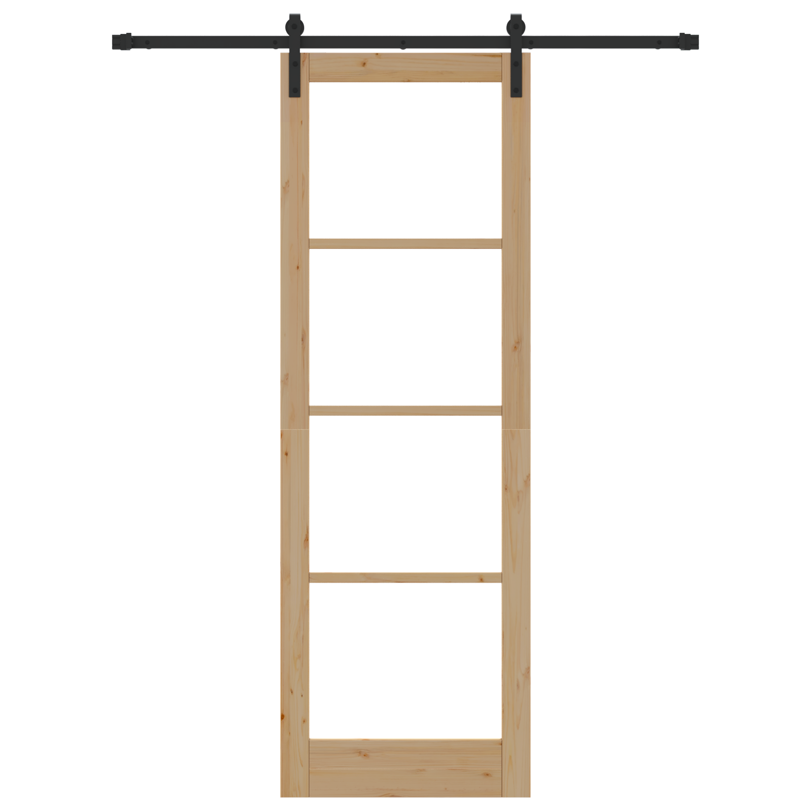 Porta Scorrevole ORKDAL Set di 2 Naturale e nero Legno, Metallo