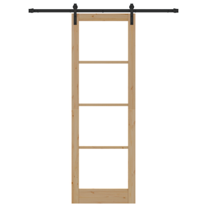 Porta Scorrevole ORKDAL Set di 2 Naturale e nero Legno, Metallo