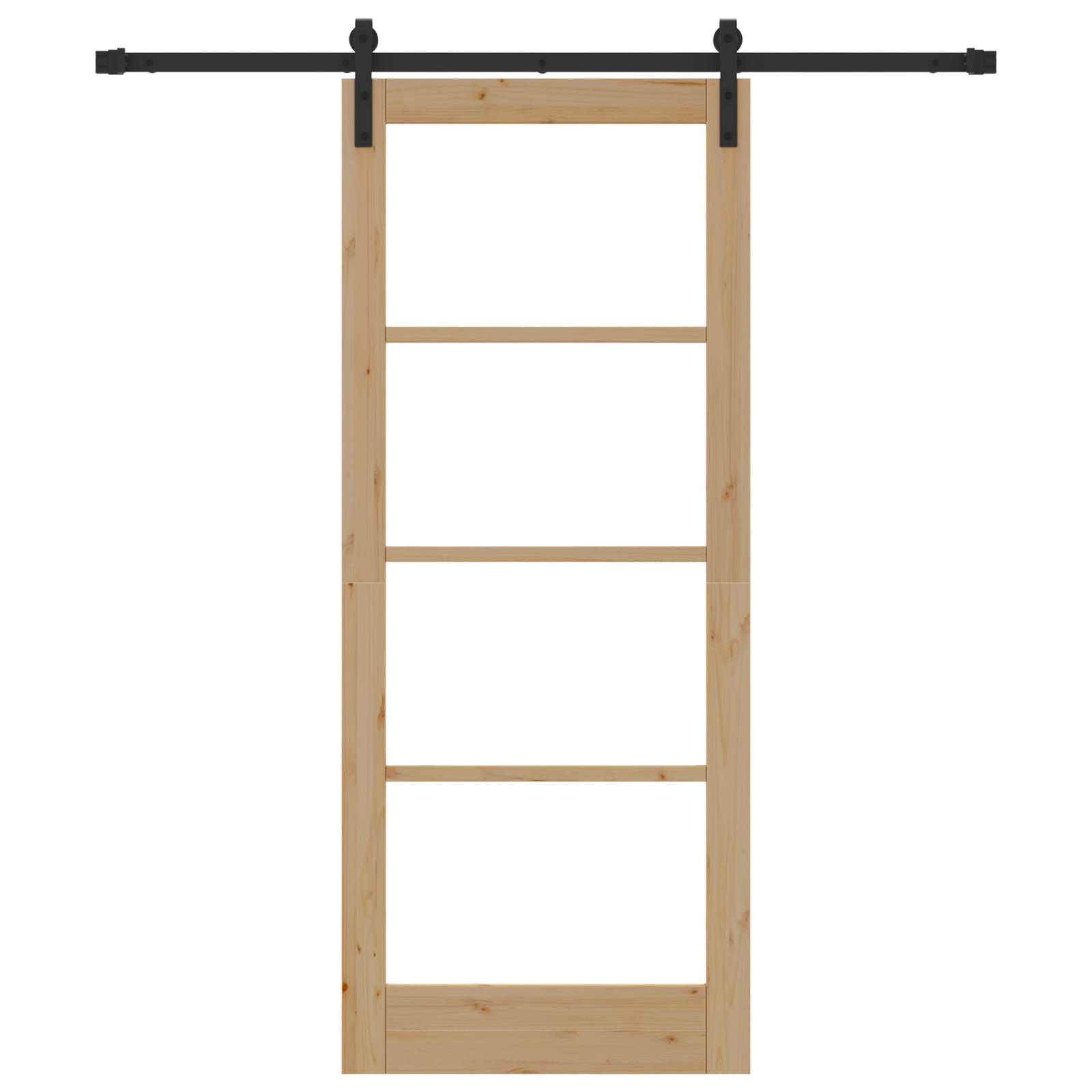 porta scorrevole  con set di accessori "ORKDAL" in legno massello e vetro