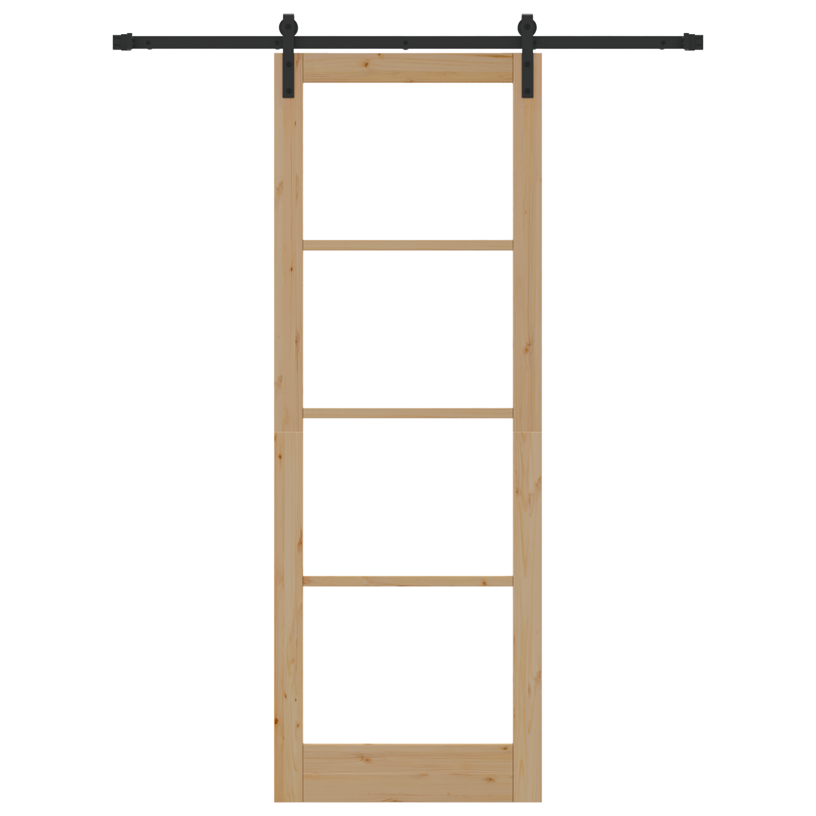 Porta Scorrevole con Set Hardware 'ORKDAL'Legno Massiccio e Vetro