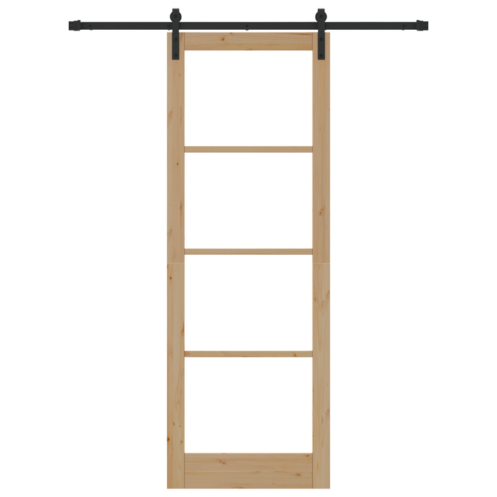 Porta Scorrevole con Set Hardware 'ORKDAL'Legno Massiccio e Vetro