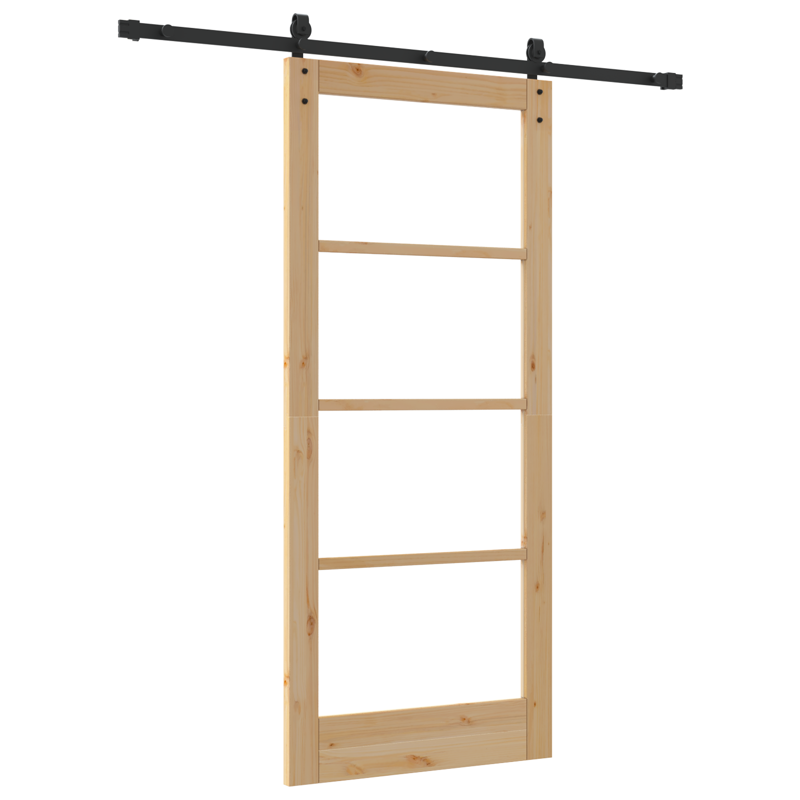 Porta Scorrevole  con Set Hardware 'ORKDAL'Legno Massello e Vetro