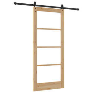 Porta Scorrevole  con Set Hardware 'ORKDAL'Legno Massello e Vetro