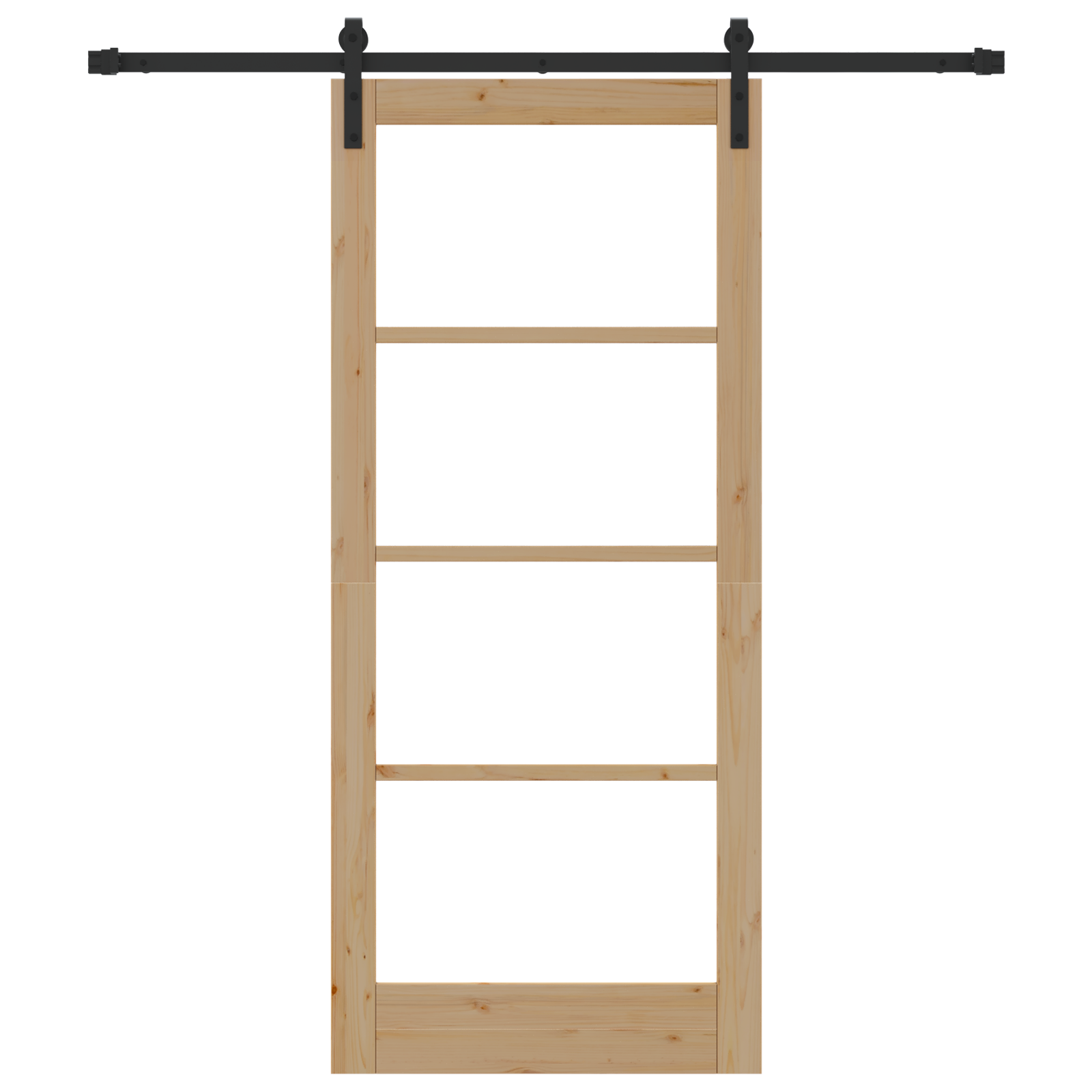 Porta Scorrevole  con Set Hardware 'ORKDAL'Legno Massello e Vetro