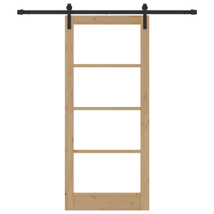 Porta Scorrevole  con Set Hardware 'ORKDAL'Legno Massello e Vetro