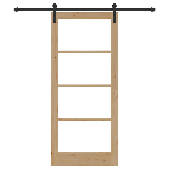 Porta Scorrevole  con Set Hardware 'ORKDAL'Legno Massello e Vetro