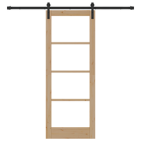 Porta scorrevole con set di ferramenta 'ORKDAL'Legno massello e vetro