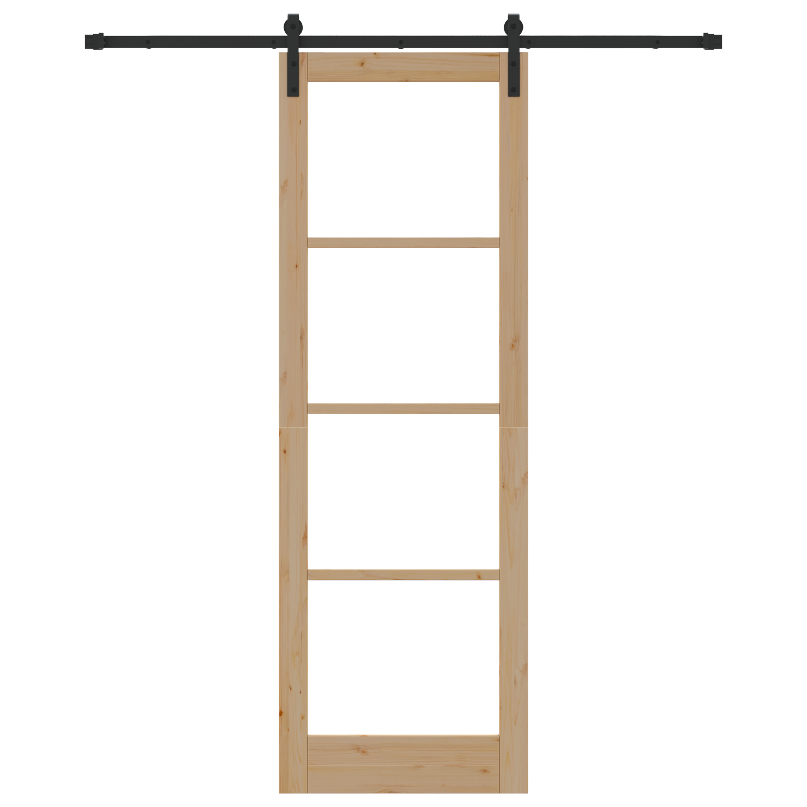 Porta Scorrevole  con Set di Maniglie ORKDAL in Legno Massello & Vetro