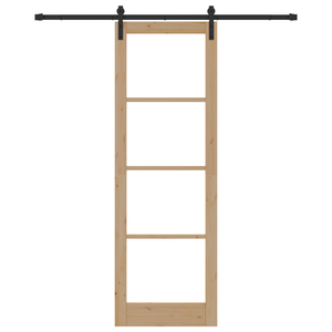 Porta Scorrevole  con Set di Maniglie ORKDAL in Legno Massello & Vetro