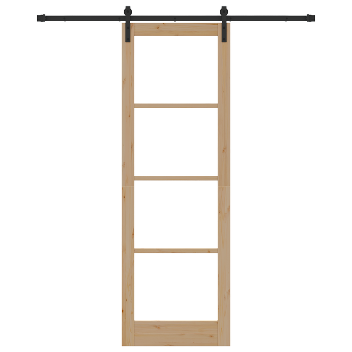 Porta Scorrevole  con Set di Maniglie ORKDAL in Legno Massello & Vetro