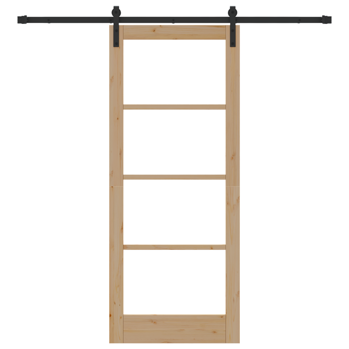 Porta scorrevole  con set hardware 'ORKDAL'Legno massello e vetro